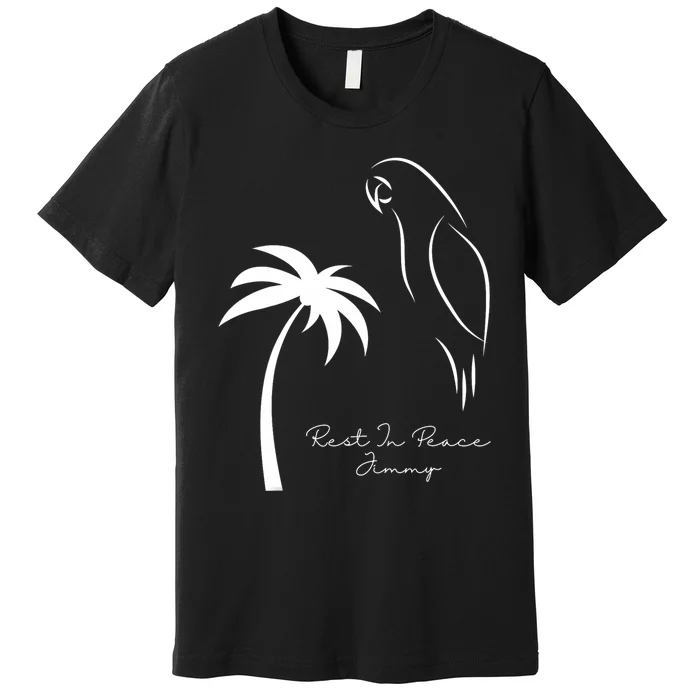 Rest In Peace Parrot Palm Tree Music Lovers Remembrance Premium T-Shirt