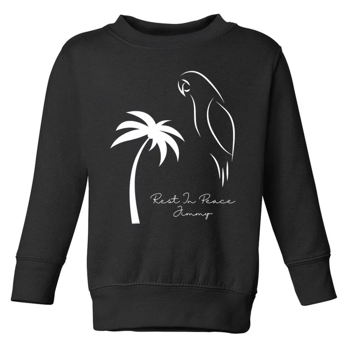 Rest In Peace Parrot Palm Tree Music Lovers Remembrance Toddler Sweatshirt