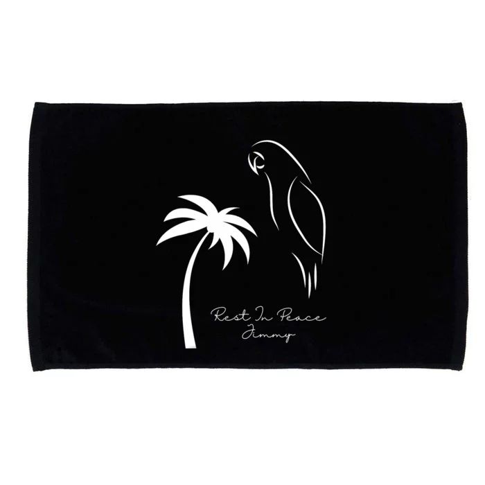 Rest In Peace Parrot Palm Tree Music Lovers Remembrance Microfiber Hand Towel