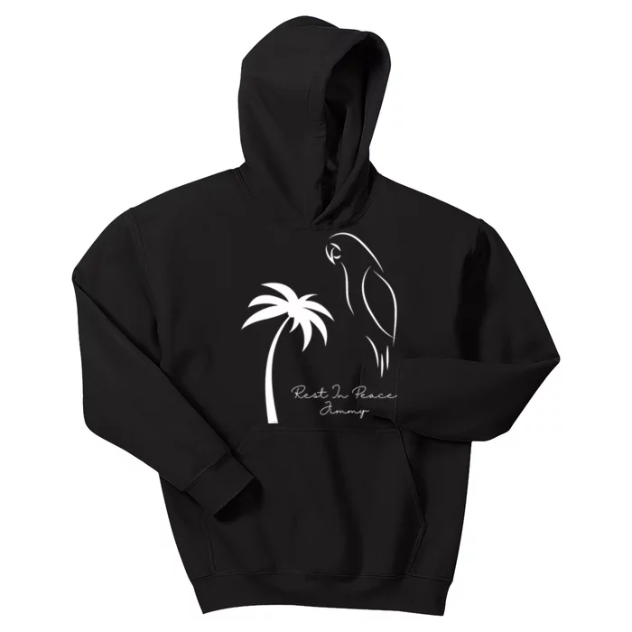 Rest In Peace Parrot Palm Tree Music Lovers Remembrance Kids Hoodie