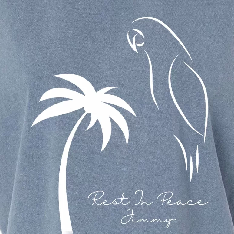 Rest In Peace Parrot Palm Tree Music Lovers Remembrance Garment-Dyed Women's Muscle Tee