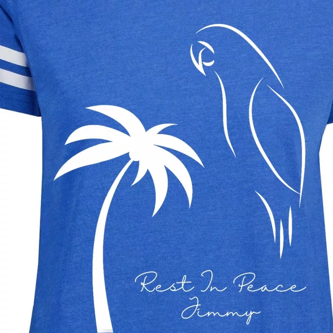 Rest In Peace Parrot Palm Tree Music Lovers Remembrance Enza Ladies Jersey Football T-Shirt