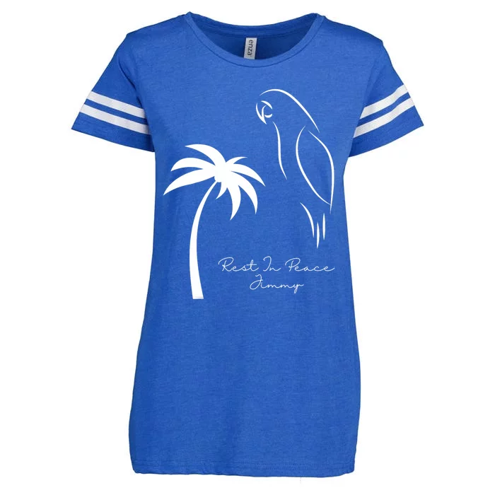 Rest In Peace Parrot Palm Tree Music Lovers Remembrance Enza Ladies Jersey Football T-Shirt