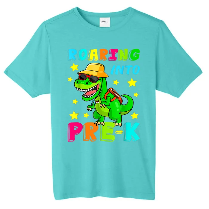 Roaring Into Preschool Dinosaur Back To School Cool Gift ChromaSoft Performance T-Shirt