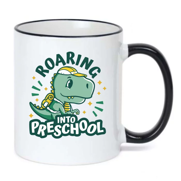 Roaring Into Preschool Dinosaur Black Color Changing Mug