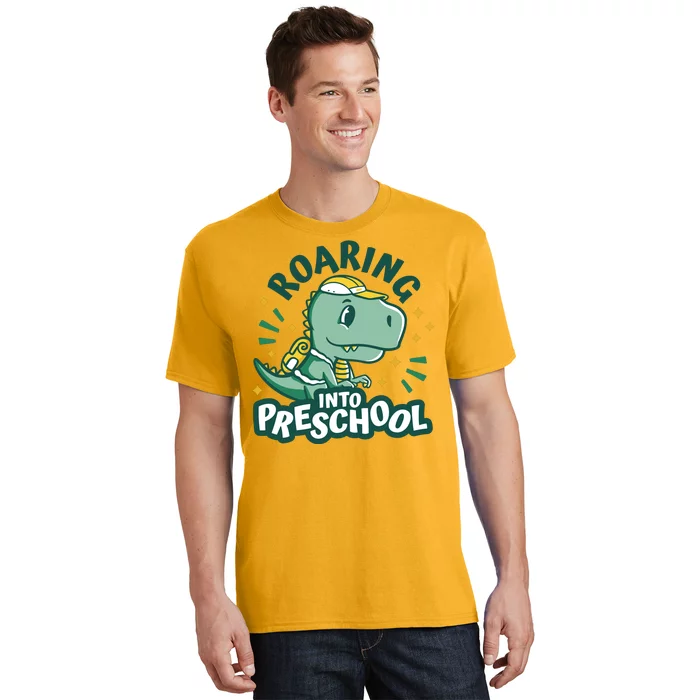 Roaring Into Preschool Dinosaur T-Shirt