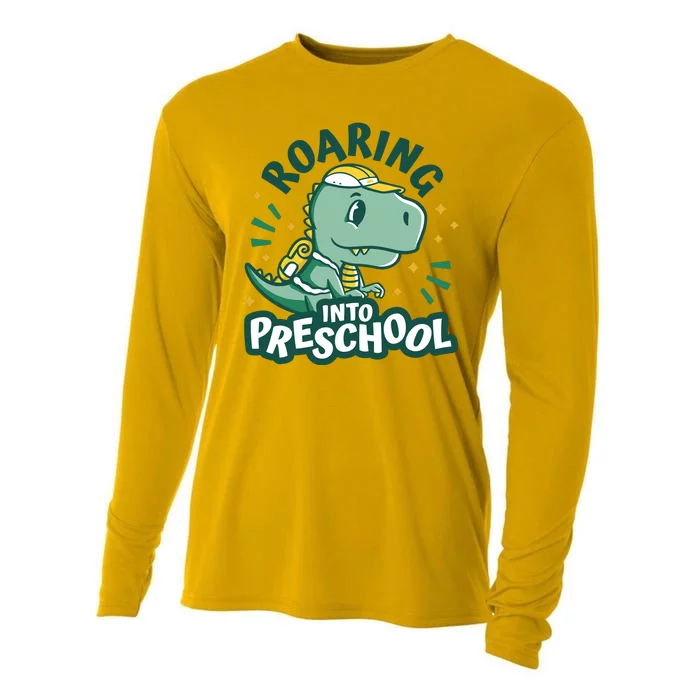 Roaring Into Preschool Dinosaur Cooling Performance Long Sleeve Crew