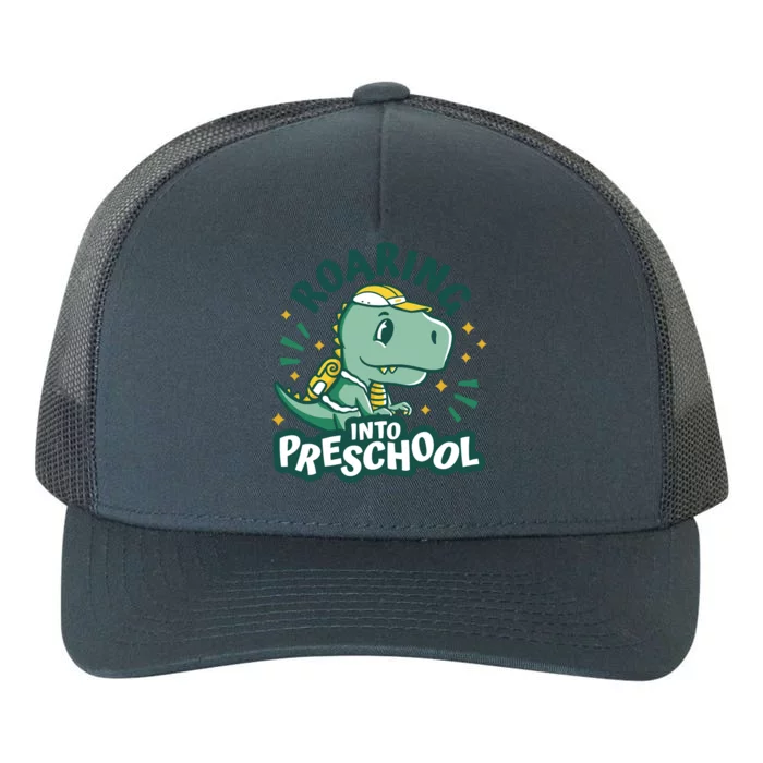 Roaring Into Preschool Dinosaur Yupoong Adult 5-Panel Trucker Hat