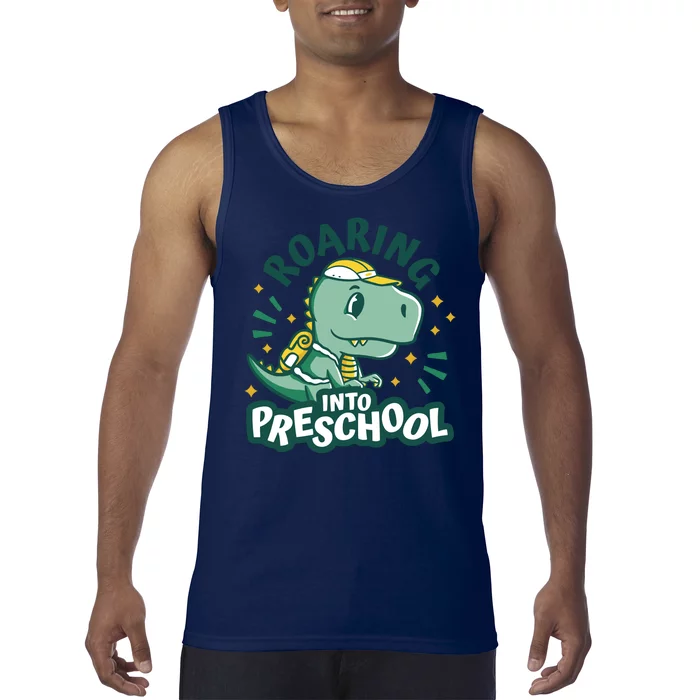 Roaring Into Preschool Dinosaur Tank Top