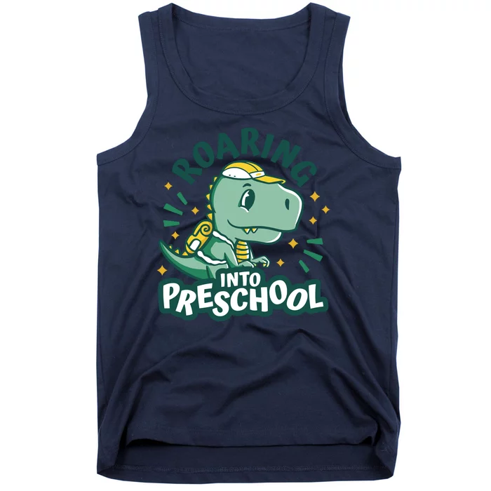 Roaring Into Preschool Dinosaur Tank Top