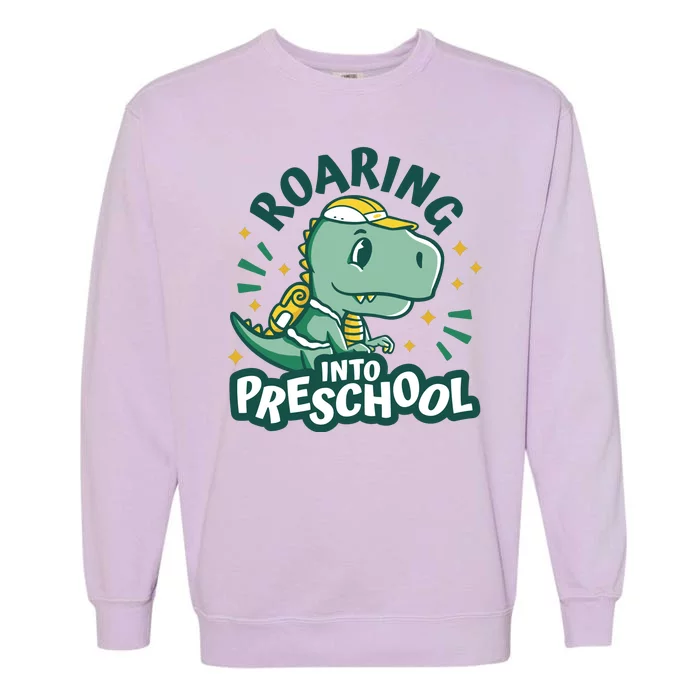 Roaring Into Preschool Dinosaur Garment-Dyed Sweatshirt