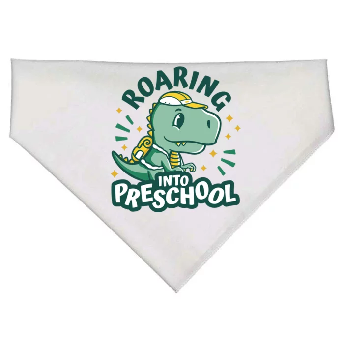 Roaring Into Preschool Dinosaur USA-Made Doggie Bandana