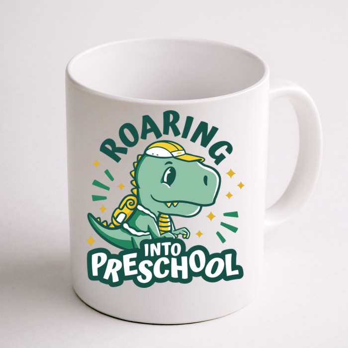 Roaring Into Preschool Dinosaur Front & Back Coffee Mug