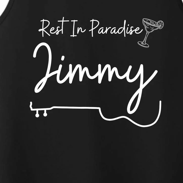 Rest In Paradise Jimmy Music Guitar Margarita Performance Tank