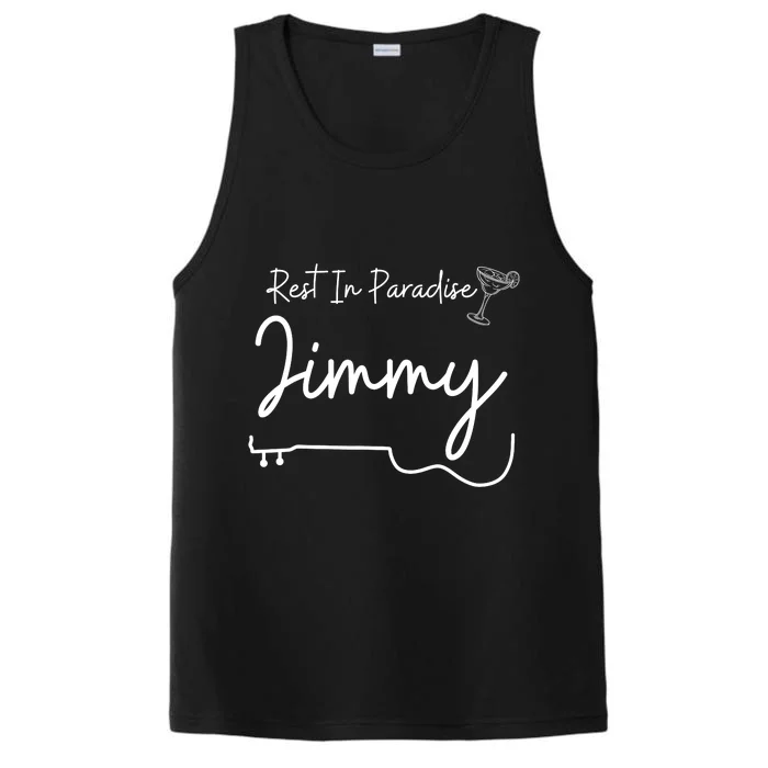 Rest In Paradise Jimmy Music Guitar Margarita Performance Tank