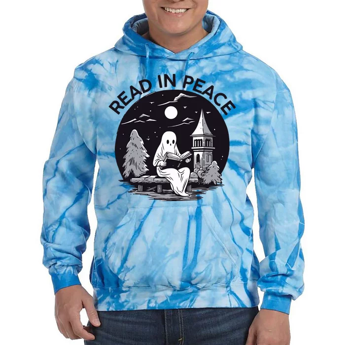 Read In Peace Halloween Booklover  Halloween Librarian Tie Dye Hoodie