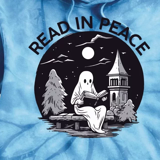 Read In Peace Halloween Booklover  Halloween Librarian Tie Dye Hoodie