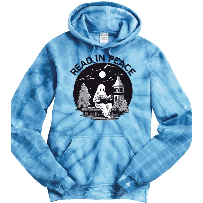 Read In Peace Halloween Booklover  Halloween Librarian Tie Dye Hoodie