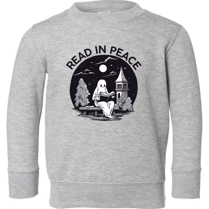 Read In Peace Halloween Booklover  Halloween Librarian Toddler Sweatshirt