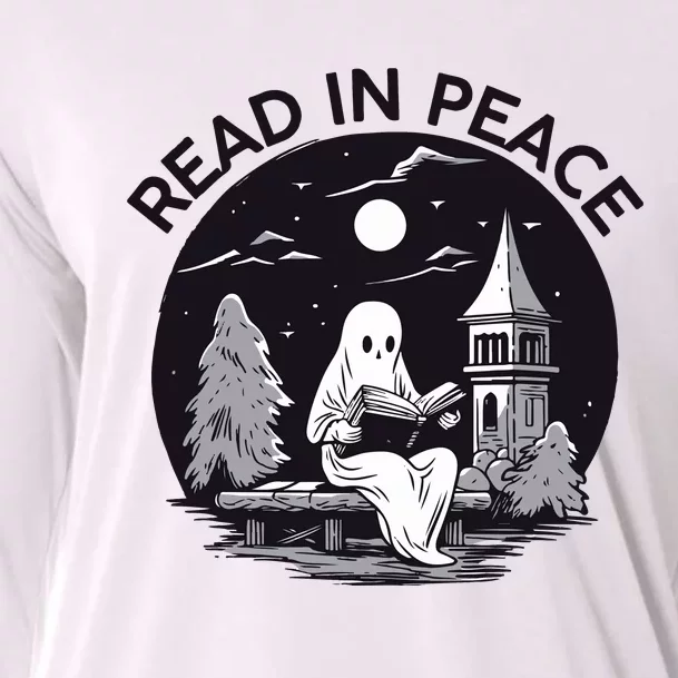 Read In Peace Halloween Booklover  Halloween Librarian Cooling Performance Long Sleeve Crew