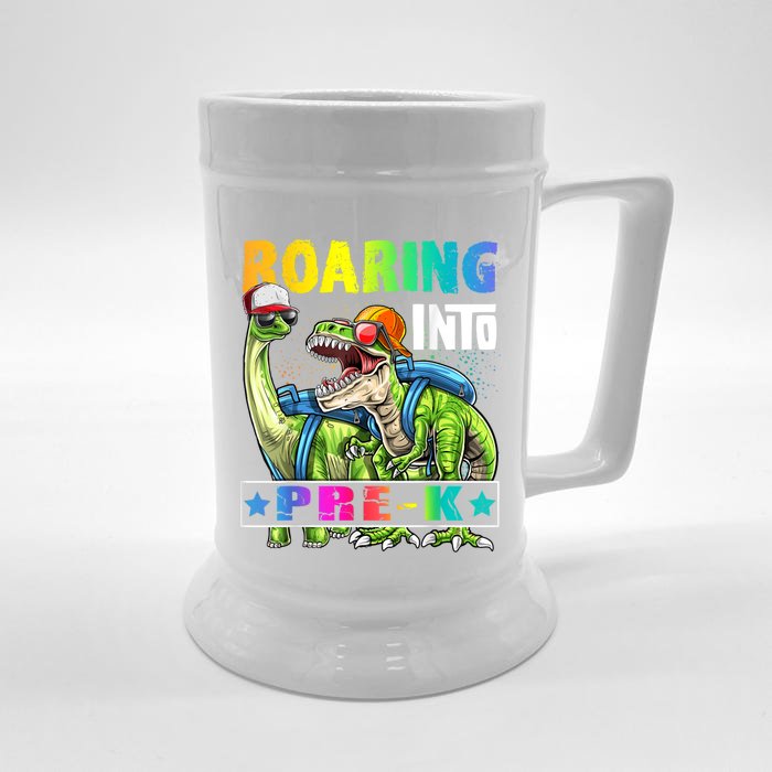 Roaring Into PreK Dinosaur Backpack Back To School Boy Front & Back Beer Stein