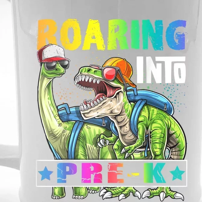 Roaring Into PreK Dinosaur Backpack Back To School Boy Front & Back Beer Stein