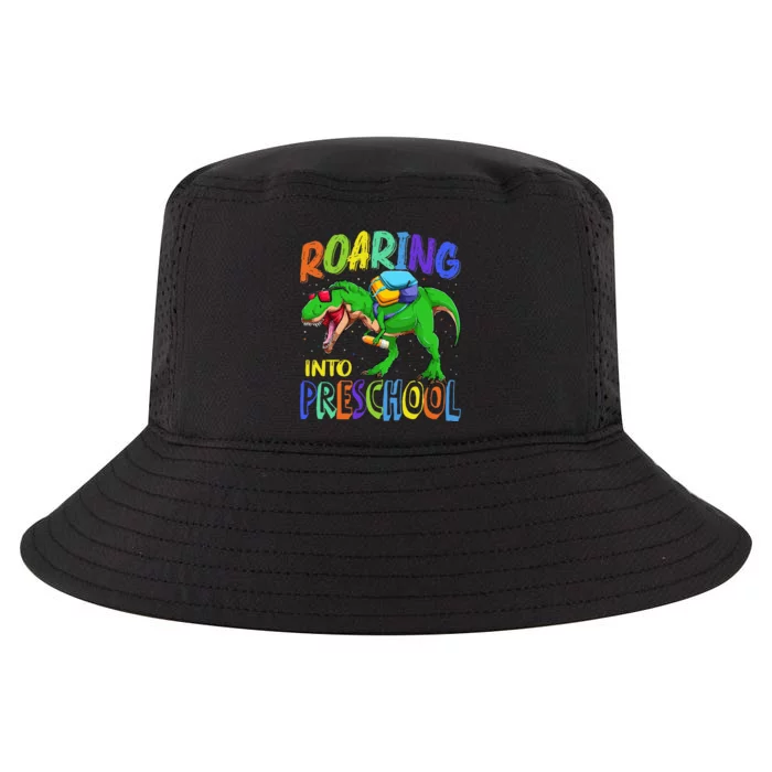 Roaring Into Preschool Dinosaur T Rex Back to School Cool Comfort Performance Bucket Hat