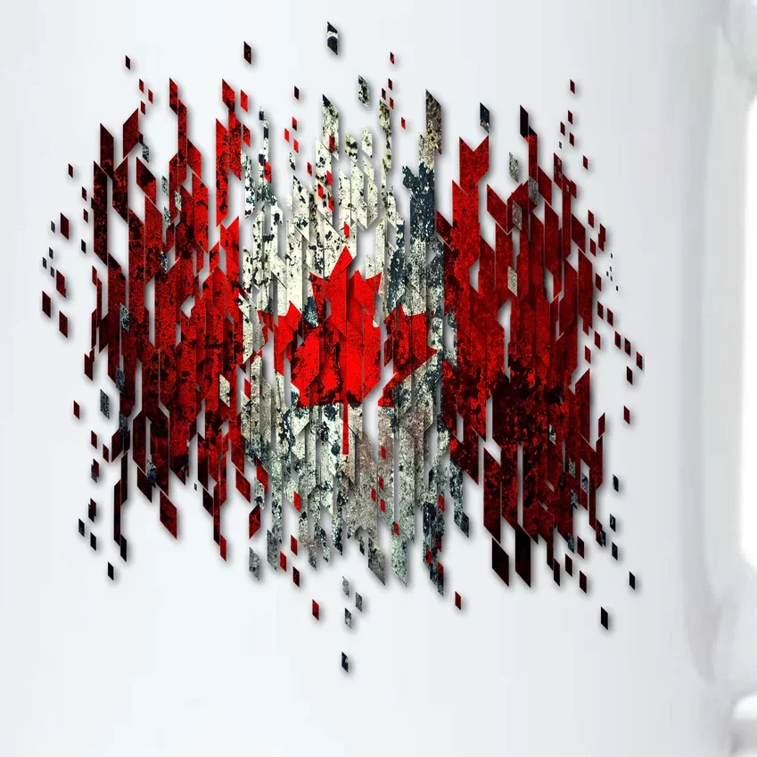 Ripped Canada Canadian Torn Flag Black Color Changing Mug