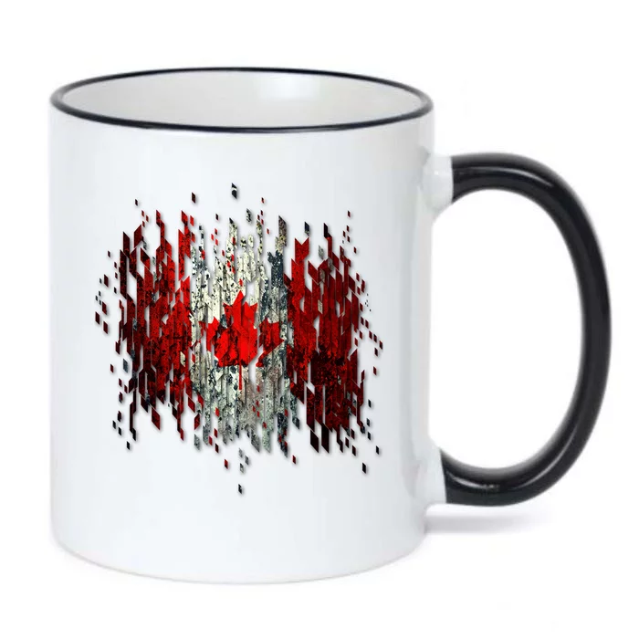 Ripped Canada Canadian Torn Flag Black Color Changing Mug