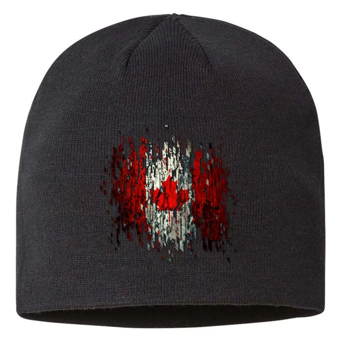 Ripped Canada Canadian Torn Flag 8 1/2in Sustainable Knit Beanie