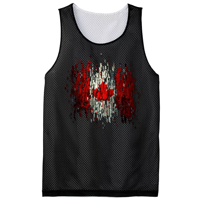 Ripped Canada Canadian Torn Flag Mesh Reversible Basketball Jersey Tank