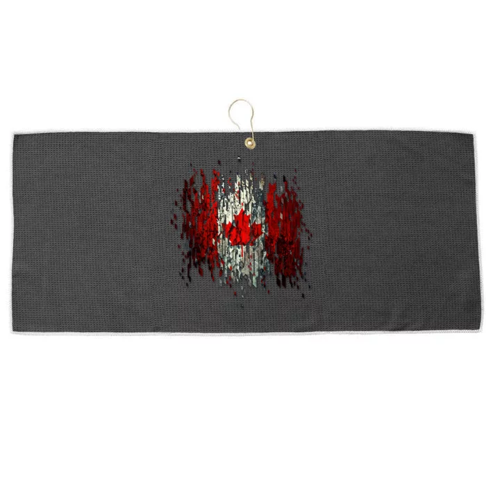 Ripped Canada Canadian Torn Flag Large Microfiber Waffle Golf Towel