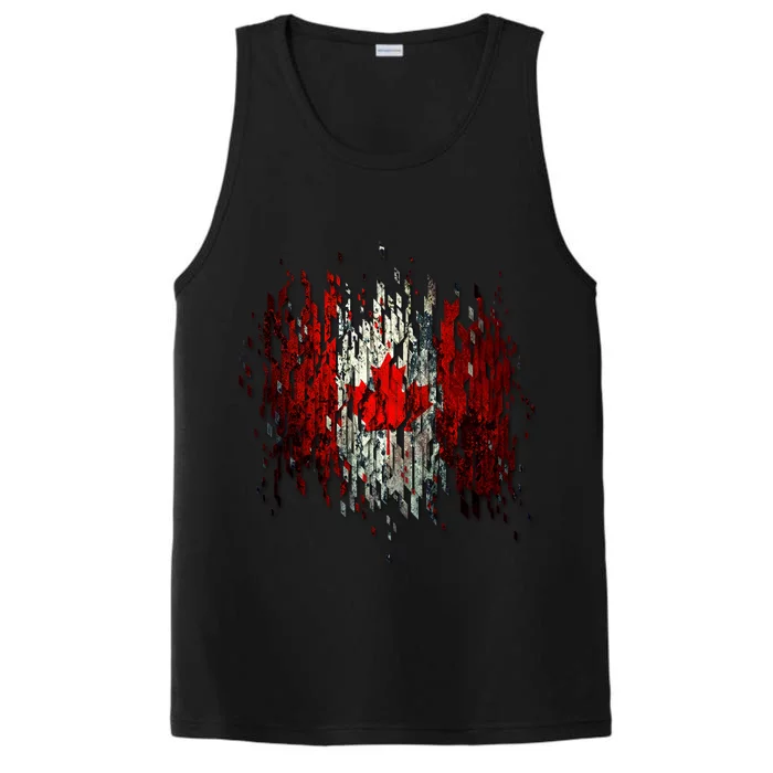 Ripped Canada Canadian Torn Flag Performance Tank