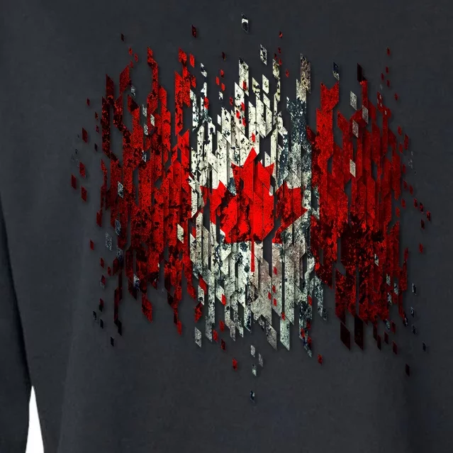 Ripped Canada Canadian Torn Flag Cropped Pullover Crew