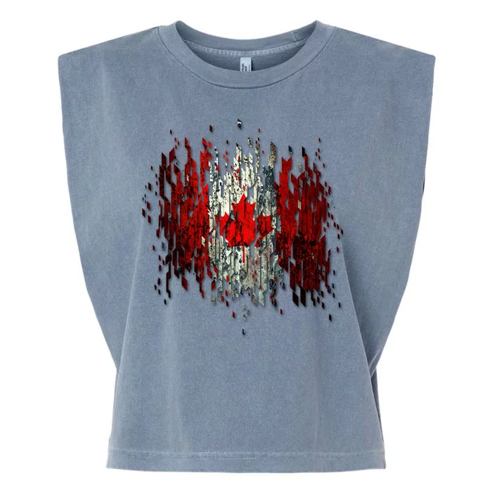 Ripped Canada Canadian Torn Flag Garment-Dyed Women's Muscle Tee