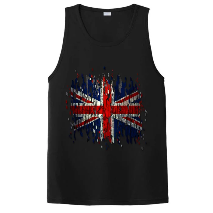 Ripped UK Great Britain Union Jack Torn Flag Performance Tank