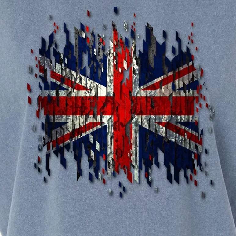 Ripped UK Great Britain Union Jack Torn Flag Garment-Dyed Women's Muscle Tee