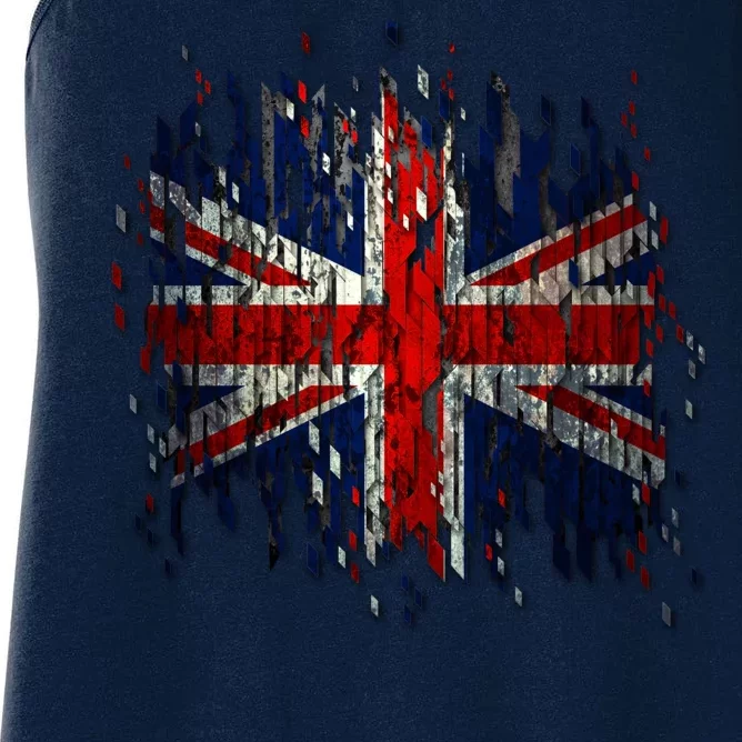 Ripped UK Great Britain Union Jack Torn Flag Women's Racerback Tank