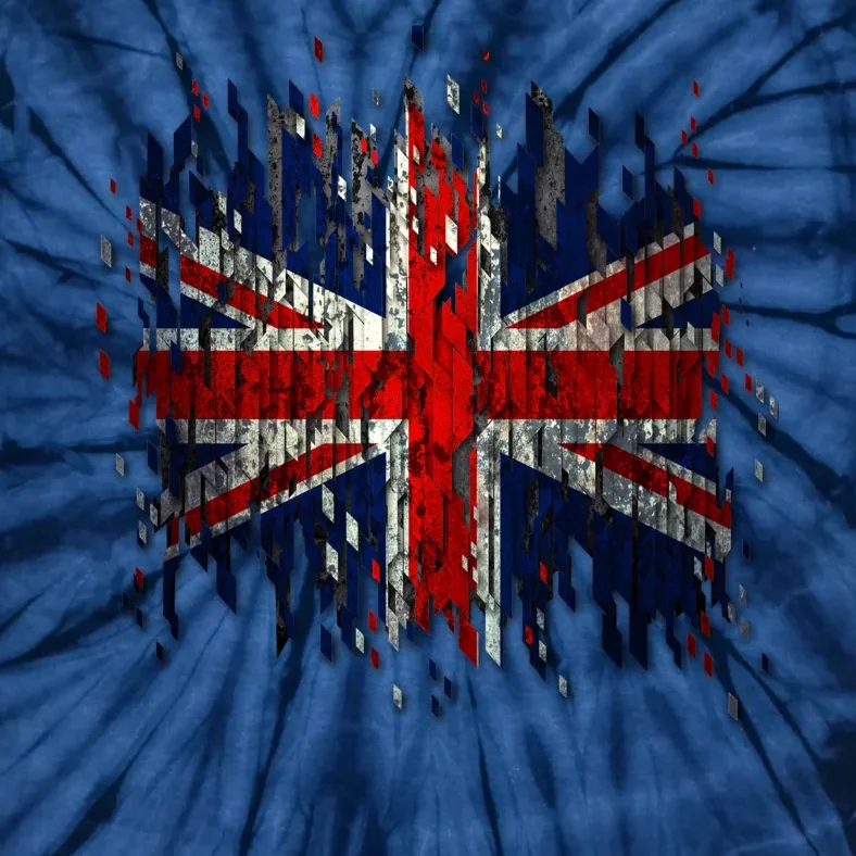 Ripped UK Great Britain Union Jack Torn Flag Tie-Dye T-Shirt