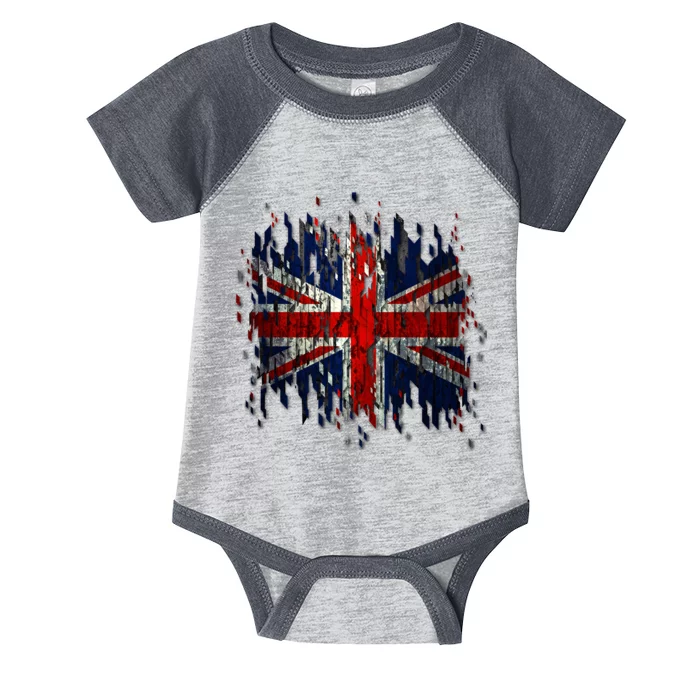 Ripped UK Great Britain Union Jack Torn Flag Infant Baby Jersey Bodysuit