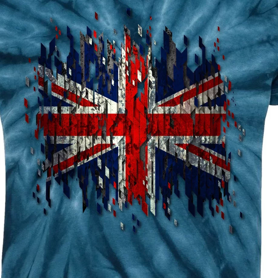 Ripped UK Great Britain Union Jack Torn Flag Kids Tie-Dye T-Shirt