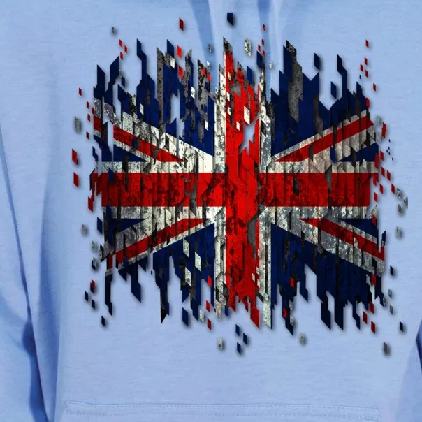 Ripped UK Great Britain Union Jack Torn Flag Unisex Surf Hoodie