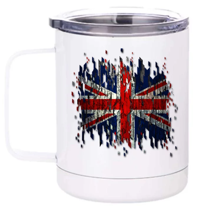 Ripped UK Great Britain Union Jack Torn Flag Front & Back 12oz Stainless Steel Tumbler Cup