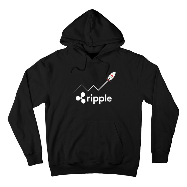 Ripple XRP To the Moon Crypto Rocket Chart Hoodie
