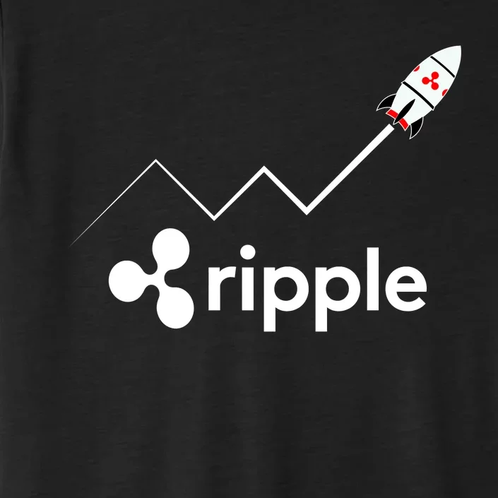 Ripple XRP To the Moon Crypto Rocket Chart ChromaSoft Performance T-Shirt