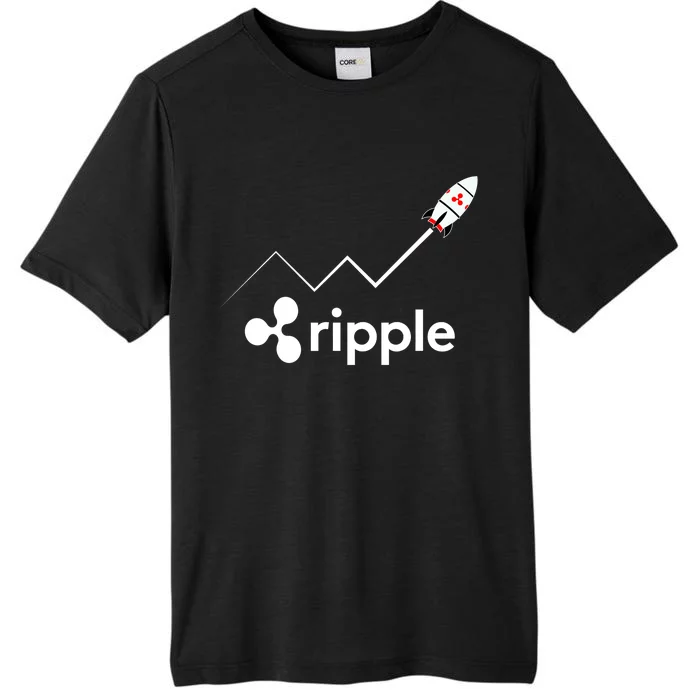 Ripple XRP To the Moon Crypto Rocket Chart ChromaSoft Performance T-Shirt