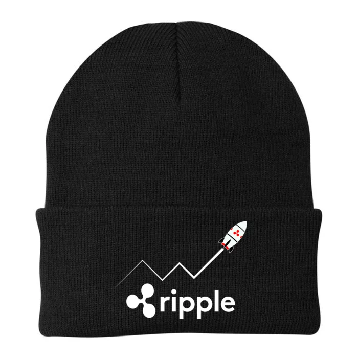 Ripple XRP To the Moon Crypto Rocket Chart Knit Cap Winter Beanie