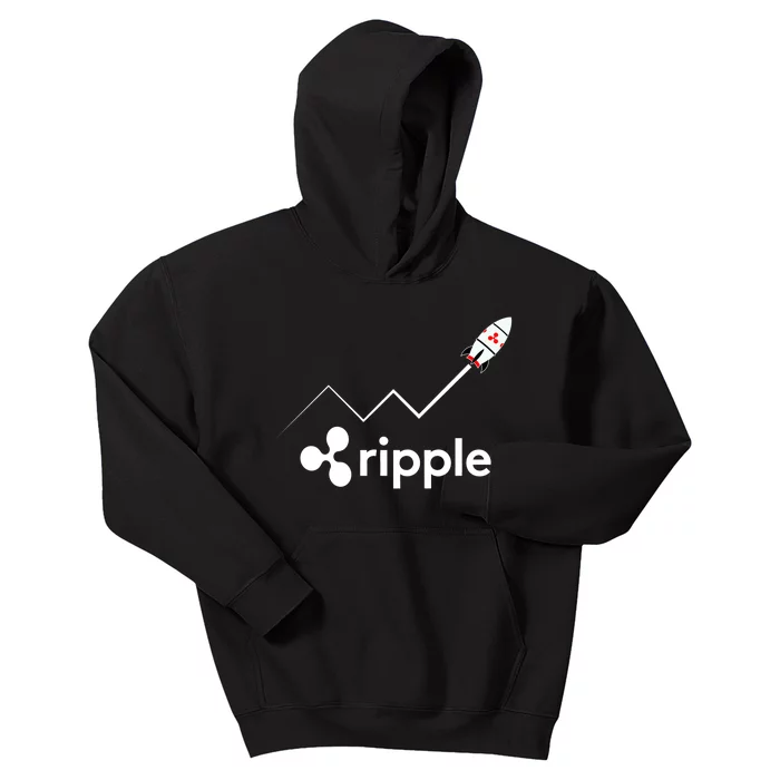 Ripple XRP To the Moon Crypto Rocket Chart Kids Hoodie