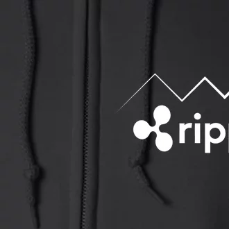 Ripple XRP To the Moon Crypto Rocket Chart Full Zip Hoodie