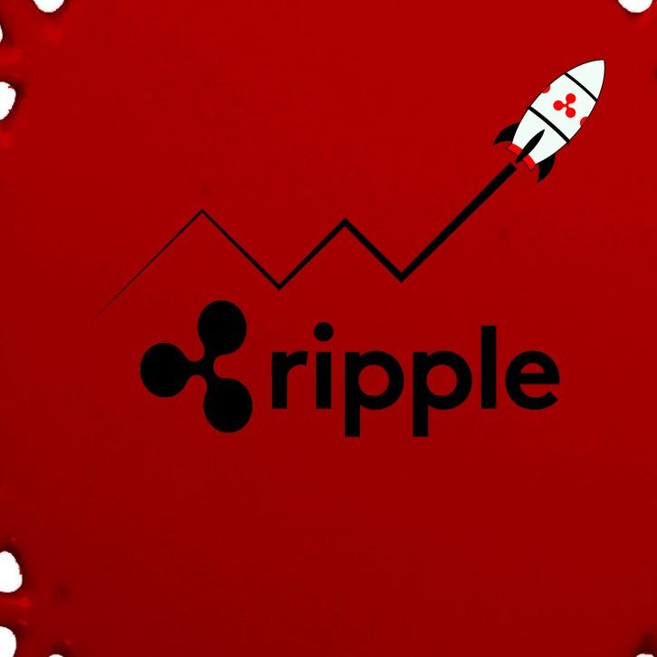 Ripple XRP To the Moon Crypto Rocket Chart Oval Ornament
